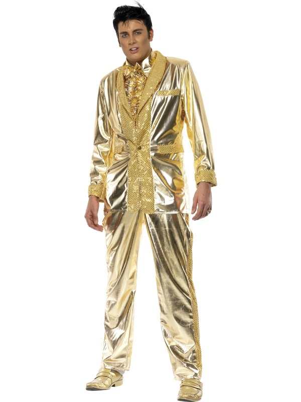 PartyXplosion Glitter Glamour Kostuum Gouden Glamour 3delig Kostuum Man | islamiyyat.com