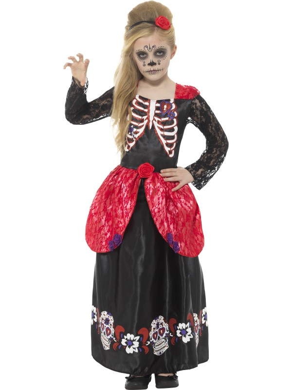 Deluxe Day of the Dead Meisjes Kostuum