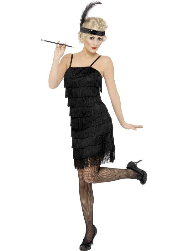 Fringe Flapper kostuum zwart